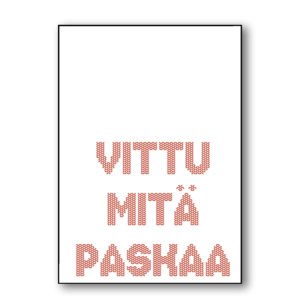 ristipistotyö paskakauppa joulukortti_vittu mitä paskaa