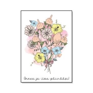 onnittelukortti, huumorikortti, onnea ja iloa päivääsi, vittuilu