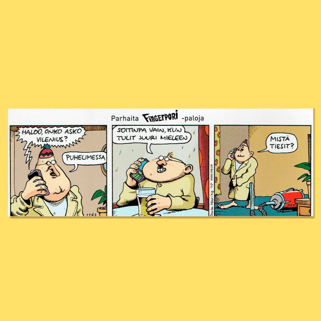 Tulit Juuri Mieleen fingerpori Postikortti Paskakauppa