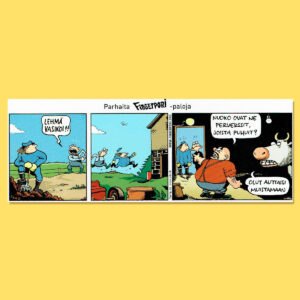 Lehmä vasikoi, fingerpori postikortti