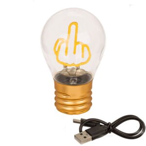 hehkulamppu keskisormella