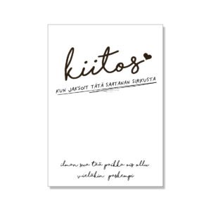 läksiäiskortti "kiitos kun jaksoit tätä saatanan sirkusta"