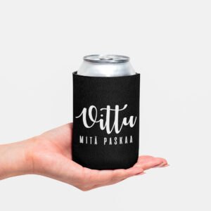 musta cooler "vittu mitä paskaa" painatuksella
